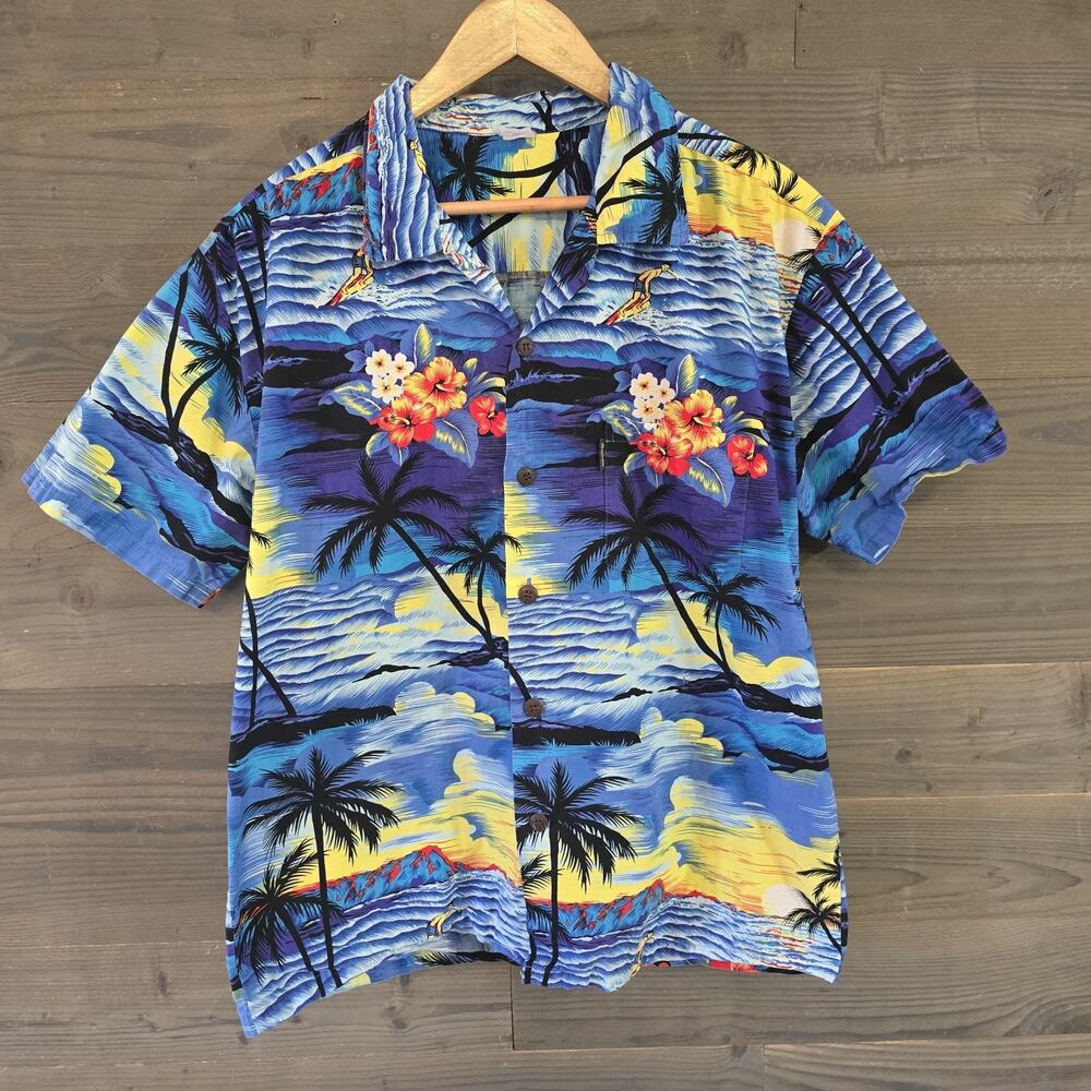 Palmwave Mens XL Hawaiian Shirt Button Down Short Sleeve